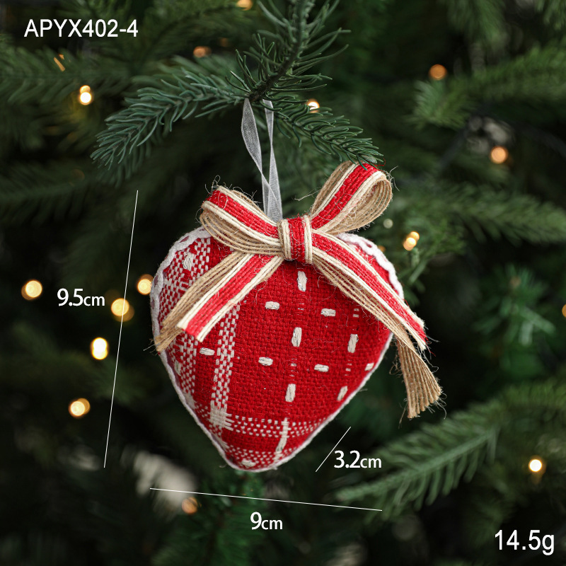 ファブリッククリスマスツリーペンダントニットぬいぐるみクリスマスペンダントペンダントリボンラブグローブブーツオーナメント装飾|undefined