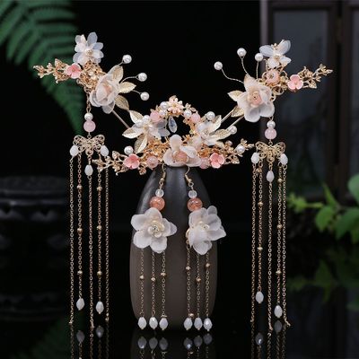 Hanfu Headdress tassels full set Antiquity Hairpin Chinese style classical Simplicity Hairdressing Ultra cents ancient costume Step shake suit