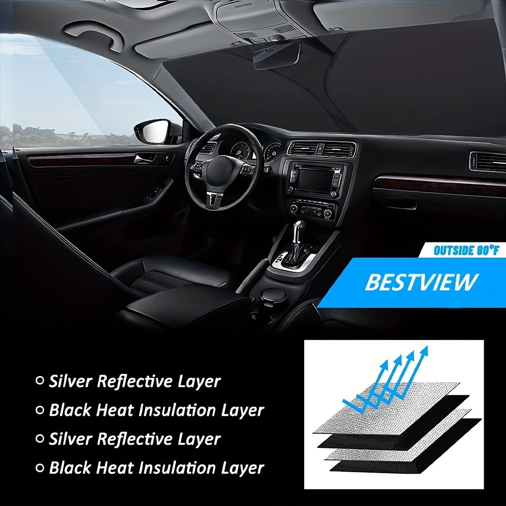 Cross-border foreign trade thickened titanium silver sunshade front windshield front and rear windshield window heat insulation sunshade curtain summer sun shield