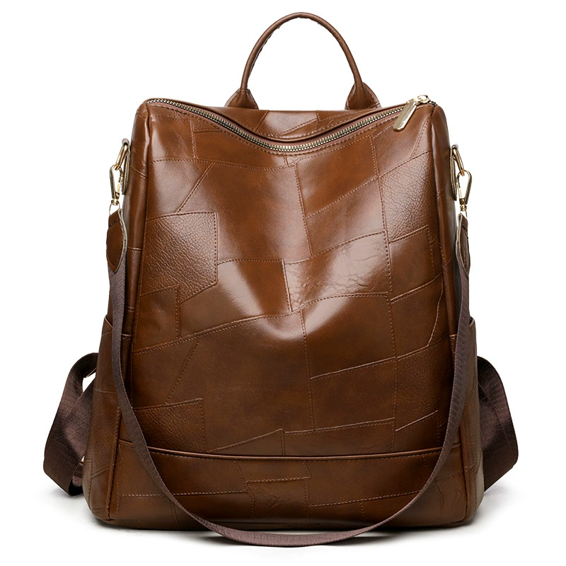 Backpack, polyurethane capacious shoulder bag for traveling one shoulder, anti-theft