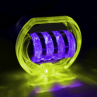 Motorcycle headlights, headlights — beads dual aperture spotlight angel - main-light-white-yellow-yellow-aperture-blue-devil-eye