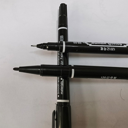 Small double-ended marker black hook line pen art special hook pen thick and thin two-ended water-based pen quick-drying