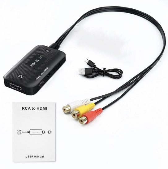 AV a convertidor de vídeo HDMI 1080p tres Lotus RCA juego de monitoreo Set-Top Box de transferencia de cable adaptador de TV