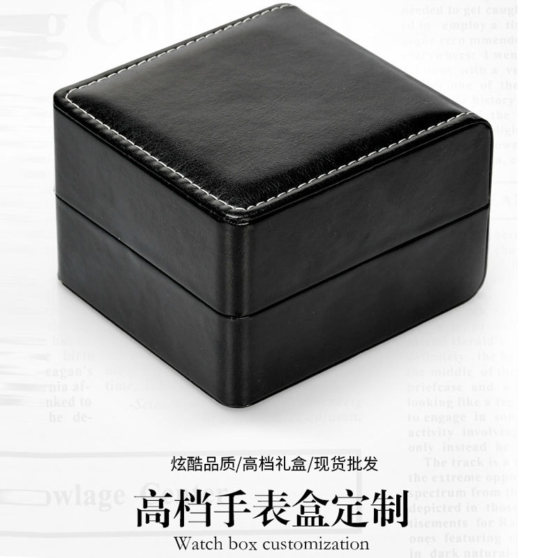 High-End Watch Box Packaging Storage Box Jewelry Box Leather Rectangular Box with Pillow, High-End Pu Leather Box