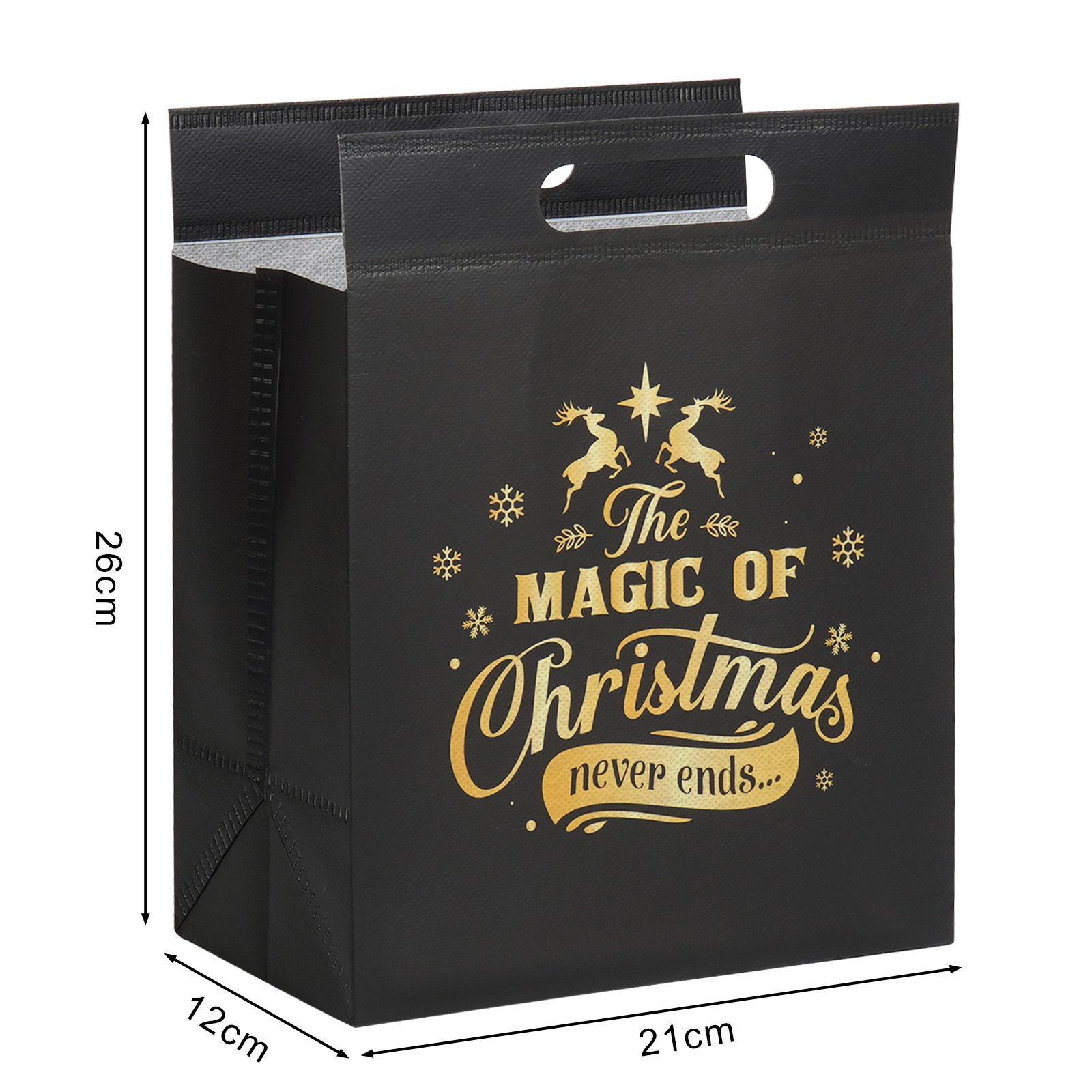 Bolsas de Navidad negras personalizadas bolsas de regalo de acompañantes de negocios embalaje de fiesta bolsas de tela al por mayor