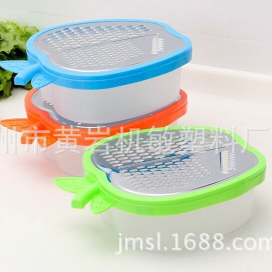 Pelador y rallador multifuncional de plástico para frutas y verduras utensilio práctico de cocina