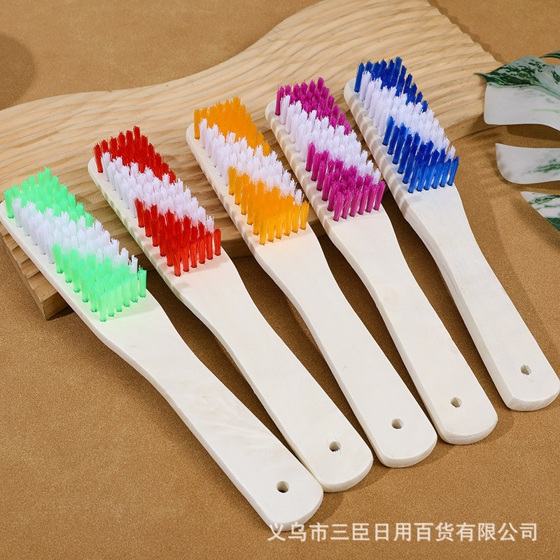 Long handle wooden shoe brush solid wood new S005 multi-purpose brush household hard brush clothes washing shoes cleaning brush wholesale