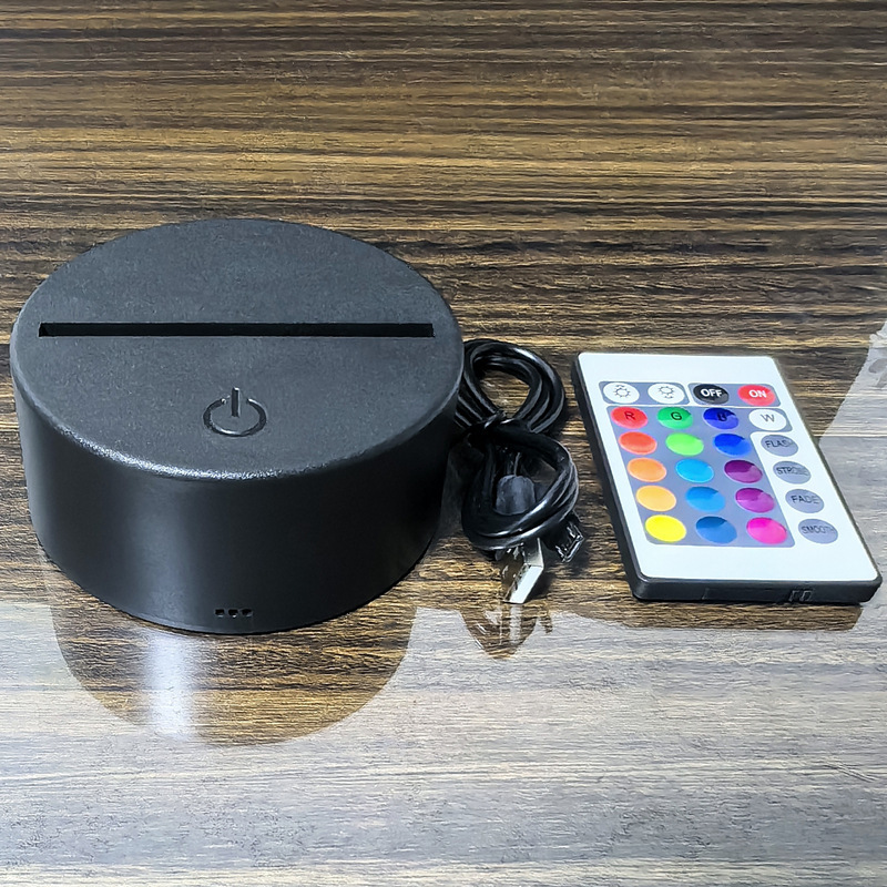 Factory direct 3D nightlight base touch remote control colorful acrylic LED night light USB charging base desk lamp
