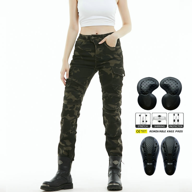 VOLERO motocicleta montar pantalones de caballero elástico anti-caída Pantalones casual retro motocicleta multi-bolsa overoles