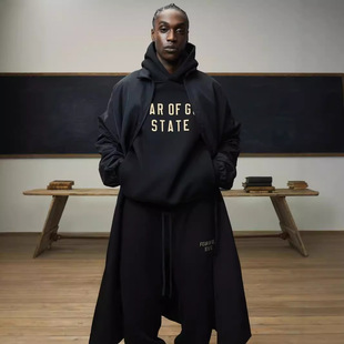 ESSENTIALS Autumn and Winter American Fashion Brand fleece-lined Loose Couples Line Sweatshirt Pants suit