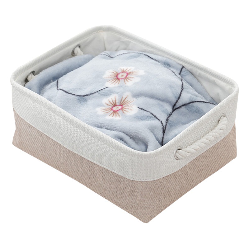 Cross-border new storage basket linen stitching series Japanese simple sundries storage basket household storage basket wholesale