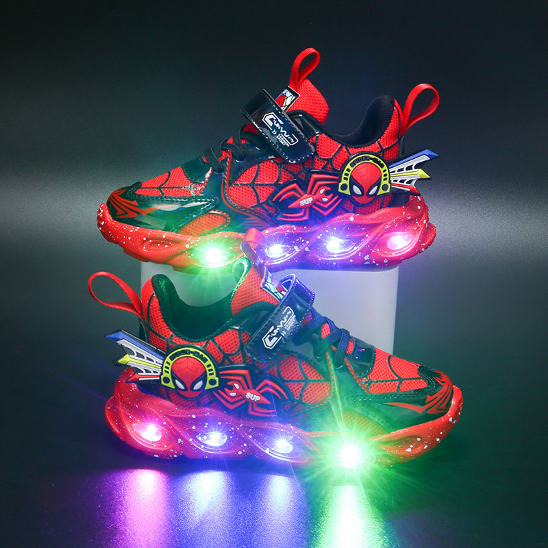 Wholesale Children's Sports Shoes with Lights 2026 Spring and Autumn New Model Mesh Breathable Boys' Shoes for Small and Medium-Sized Children Running Shoes Wholesale Children's Sports Shoes with Lights 2026 Spring and Autumn New Model Mesh Breathable Boys' Shoes for Small and Medium-Sized Children Running Shoes