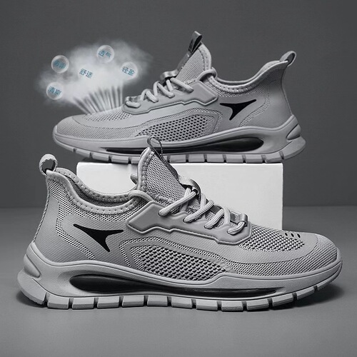 Men's shoes 2024 new summer breathable and deodorant mesh sports and leisure mesh shoes for men's work black labor insurance trendy shoes