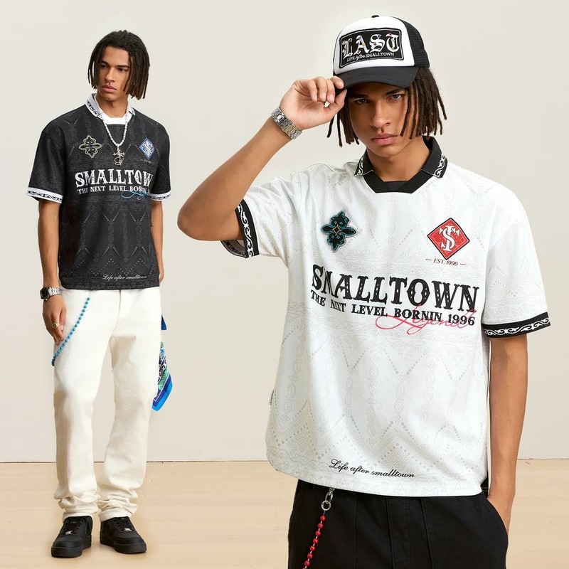 夏のファッションカジュアル多用途トレンドヒップホップファミリーパターンエスニックスタイルフルプリント襟半袖Tシャツトレンディなファッション|undefined