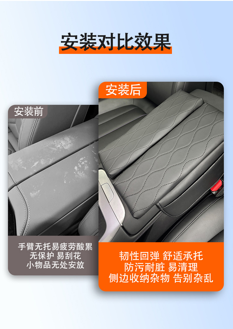Specially Used for Dark Blue Sl03/L07 Central Armrest Box Heightening Pad Central Control Protection Pad Interior Supplies Embroider Decoration