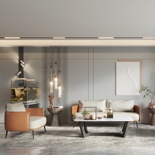 Simple Modern Office Sofa Coffee Table Table Combination Set Leather Reception Room Business Reception Negotiation Rest Area