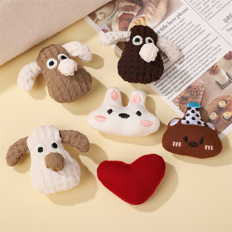 掌门狗配饰可爱卡通毛绒小狗配饰辅料DIY胸针包包鞋手机壳配件