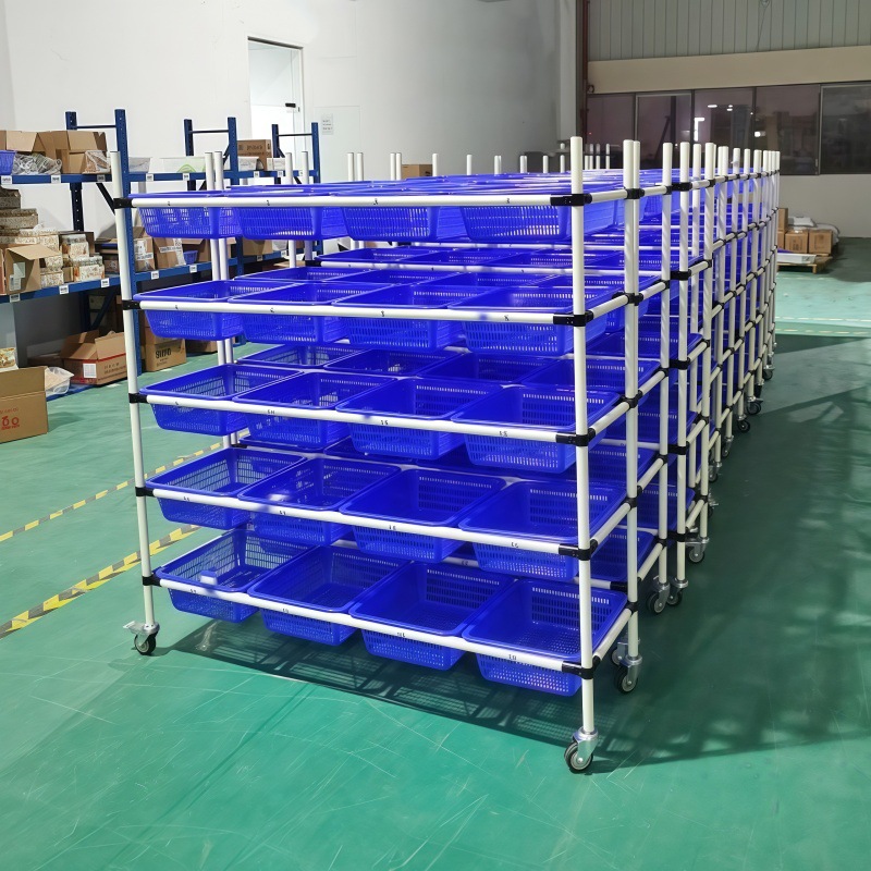 電気商倉庫ピッキングトラック調節可能平面斜面静音仕分け配送車回転トロリー構造ラック