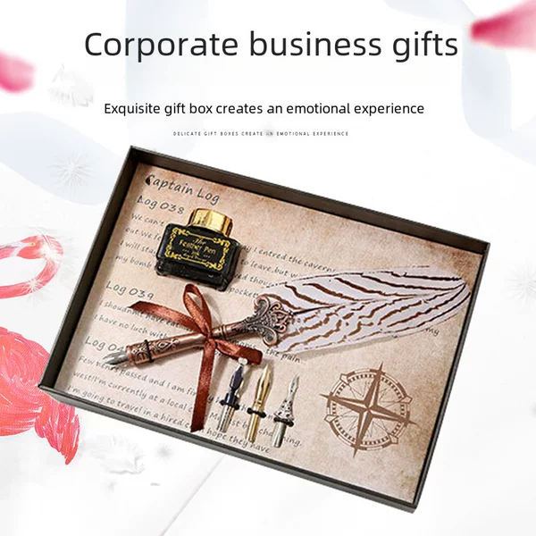Quill pen set natural pattern feather set Signature Pen wedding factory direct banquet signature pen
