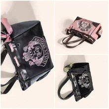 跨境女包ins网红复古时髦辣妹刺绣撞色手提单肩托特包包