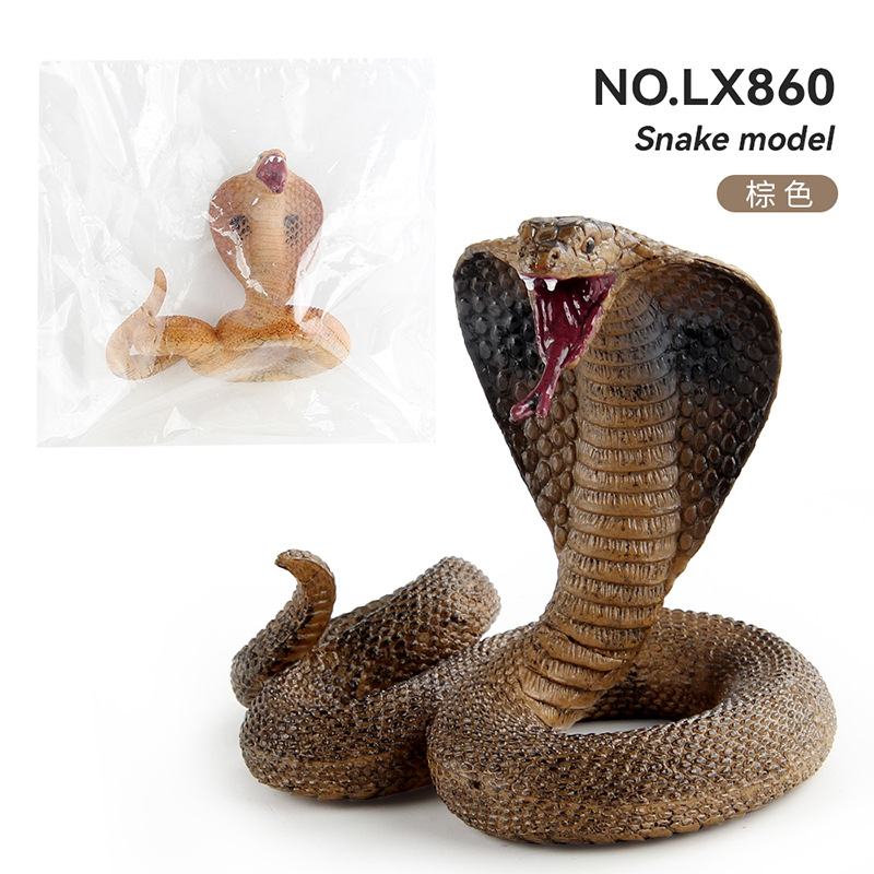 Transfronteriza simulación bosque animal serpiente modelo Cobra cinco venenoso serpiente murciélago serpiente truco decoración de escritorio adornos estáticos