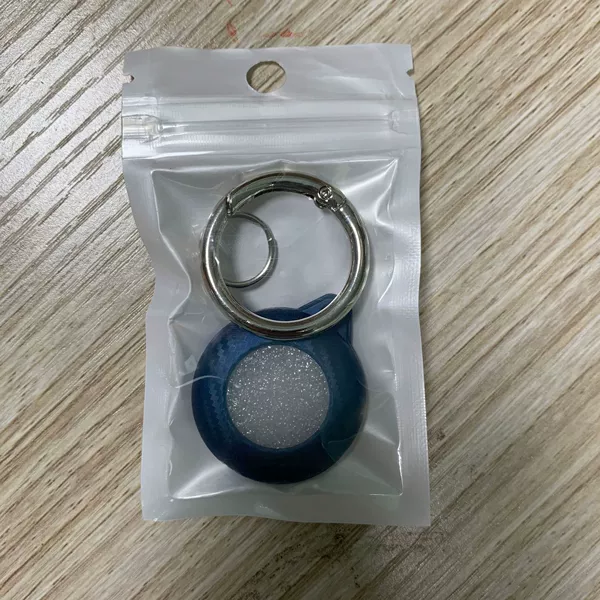 [pp碳纤维纹透蓝加钥匙扣配小环独立包装]