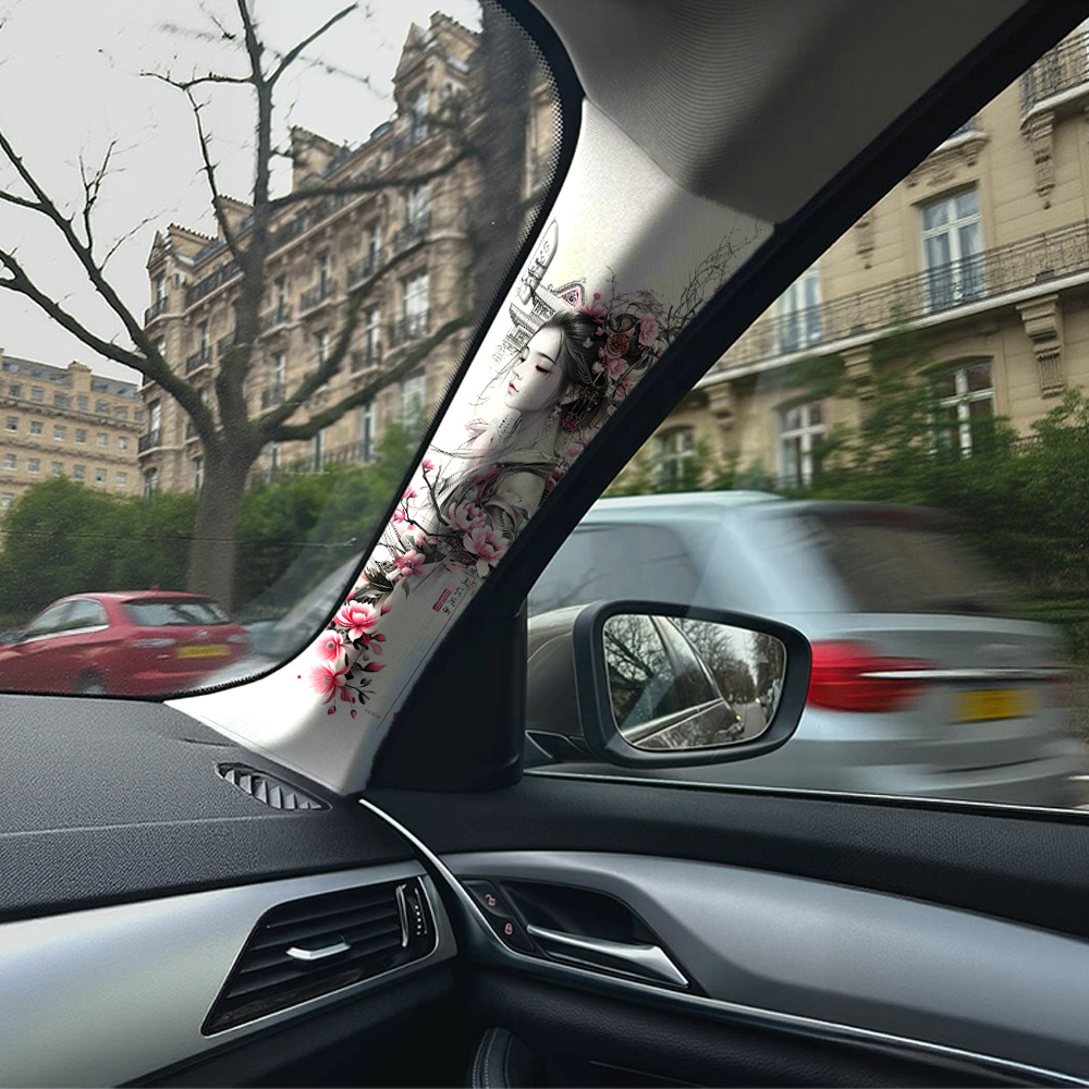 Car Interior Decal Modification A-Pillar Sticker Renovation Self-Adhesive Fabric Personalized Accessories Film Beauty