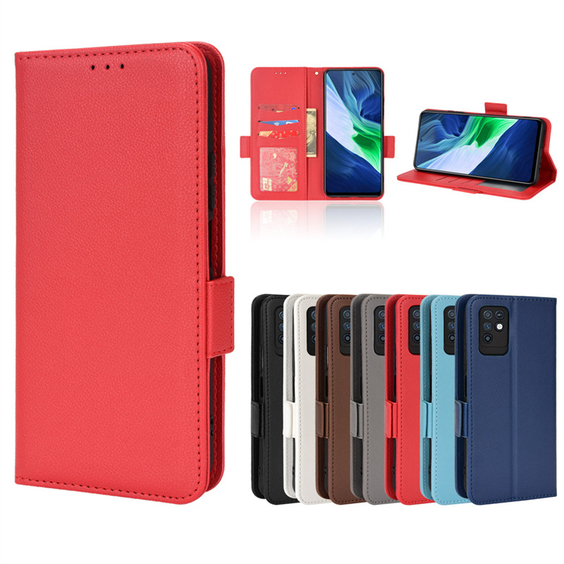 For transmission Infinix Note 10 mobile phone case X693 flip leather case card side buckle litchi pattern leather case