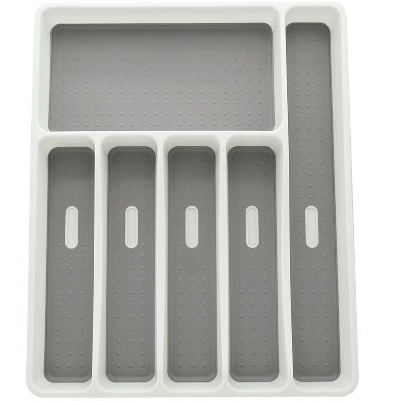 Caja de almacenamiento integrada para cuchillos y tenedores de cajón para cubiertos, caja de bandeja de seis compartimentos, cuchillos y tenedores, palillos y cuchara