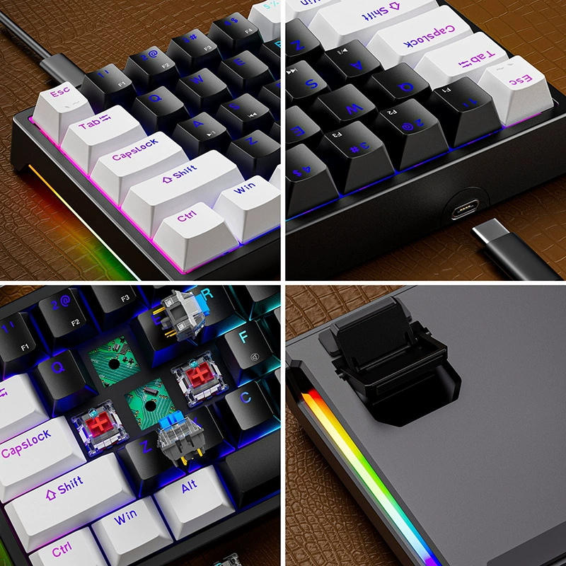 71-key mechanical keyboard e-sports TYPE-C key wire separation switchable axis computer game wired mechanical keyboard
