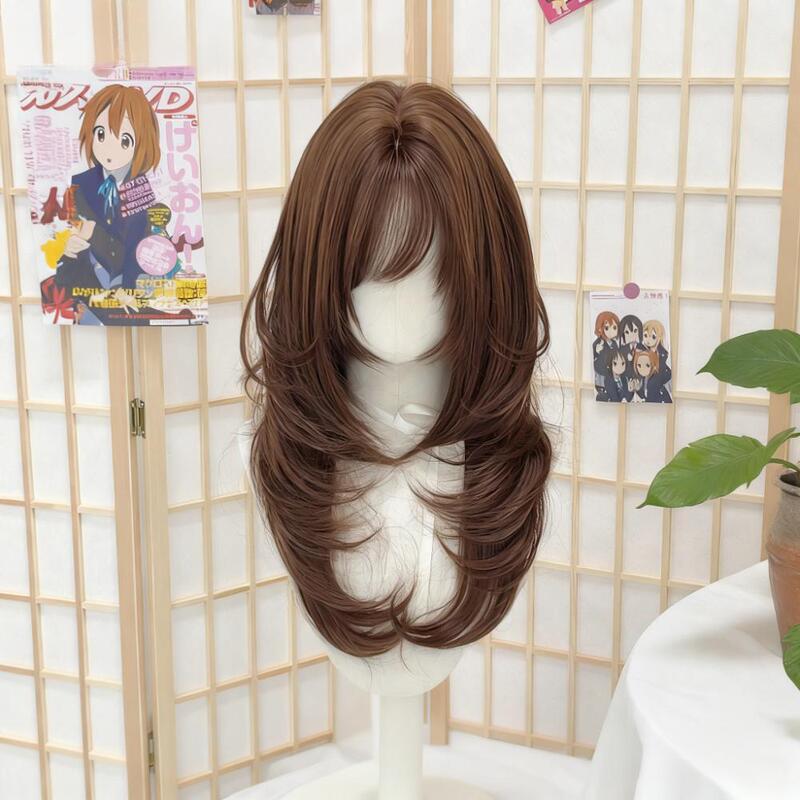 [Puff Duoduo] Wig for Women with Full Bangs, High-Level Lolita Chocolate Brown, Natural Atmosphere Full Headgear