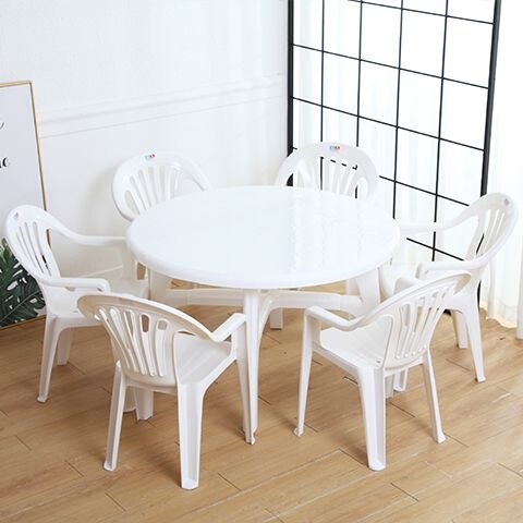 Outdoor Plastic Table and Chair Set, Thickened Dining Table for Food Stalls, Beach Leisure Table, Economical Dining Table, Folding Table for Market Stalls Outdoor Plastic Table and Chair Set, Thickened Dining Table for Food Stalls, Beach Leisure Table, Economical Dining Table, Folding Table for Market Stalls