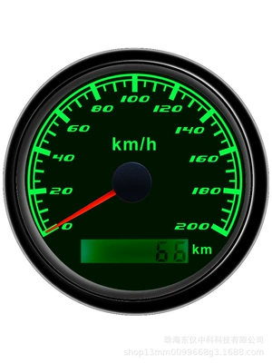 automobile instrument | positioning speedometer - 0-200km-black-plate-black-cover