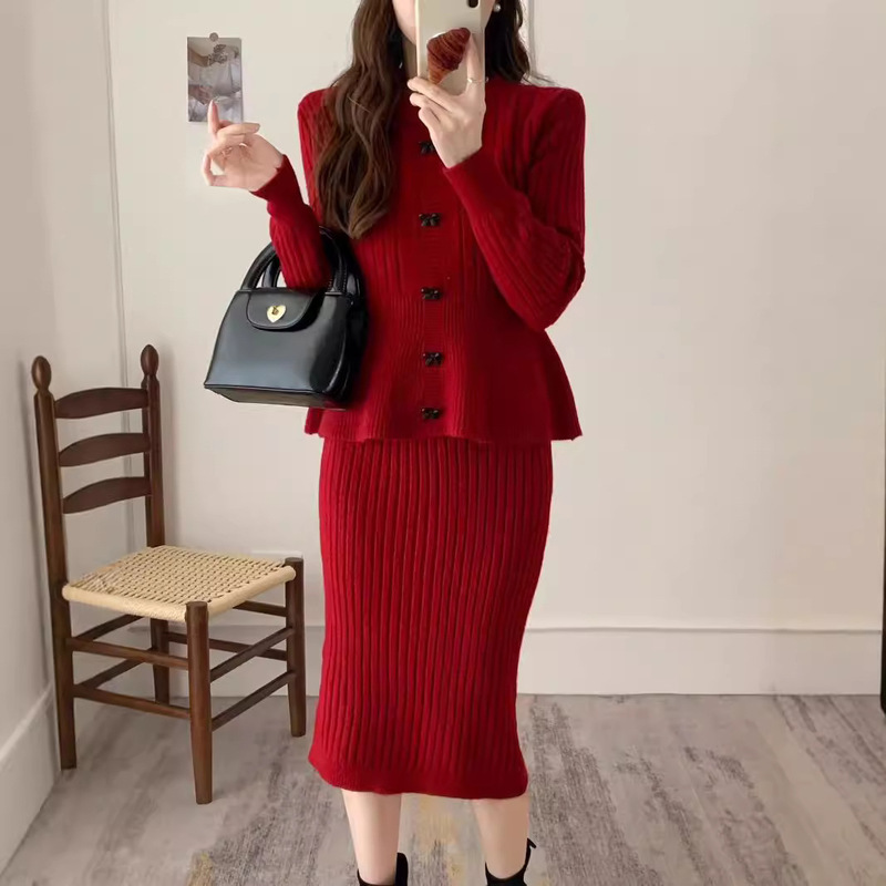 新年着用お祝い赤いリボンセーター女性のための秋と冬 2025 大きいサイズファット mm 超見栄えの良いセータートップ|undefined
