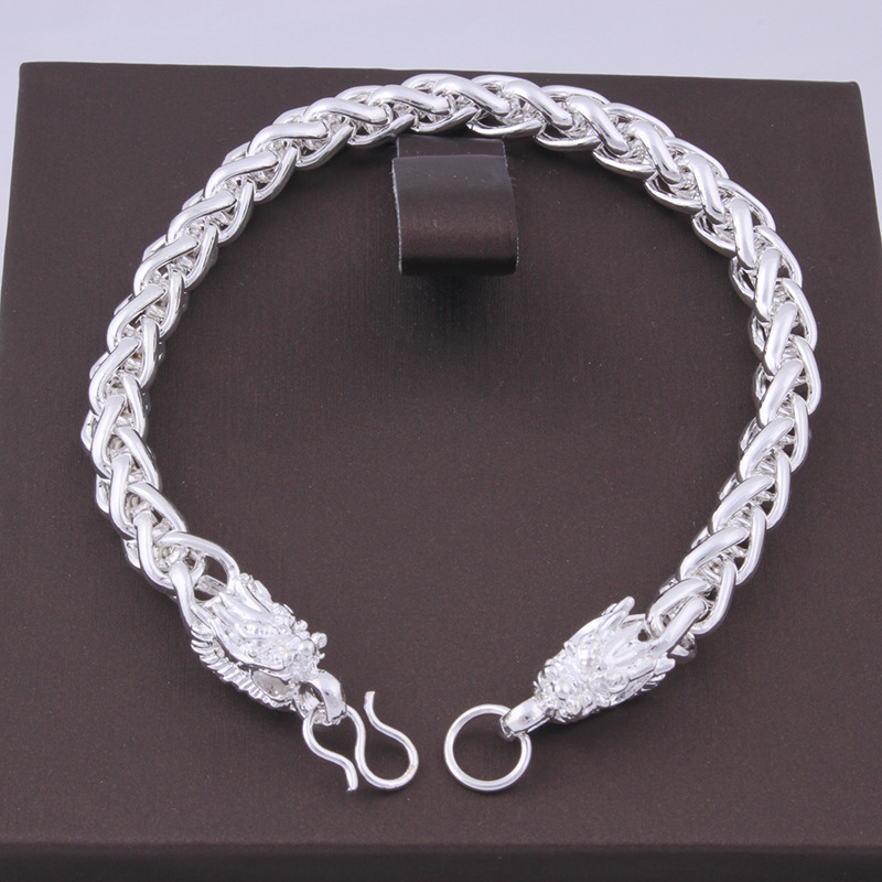 Eight character K fashion faucet silver plated bracelet domineering men's street hip hop silver jewelry jewelry live selling spot