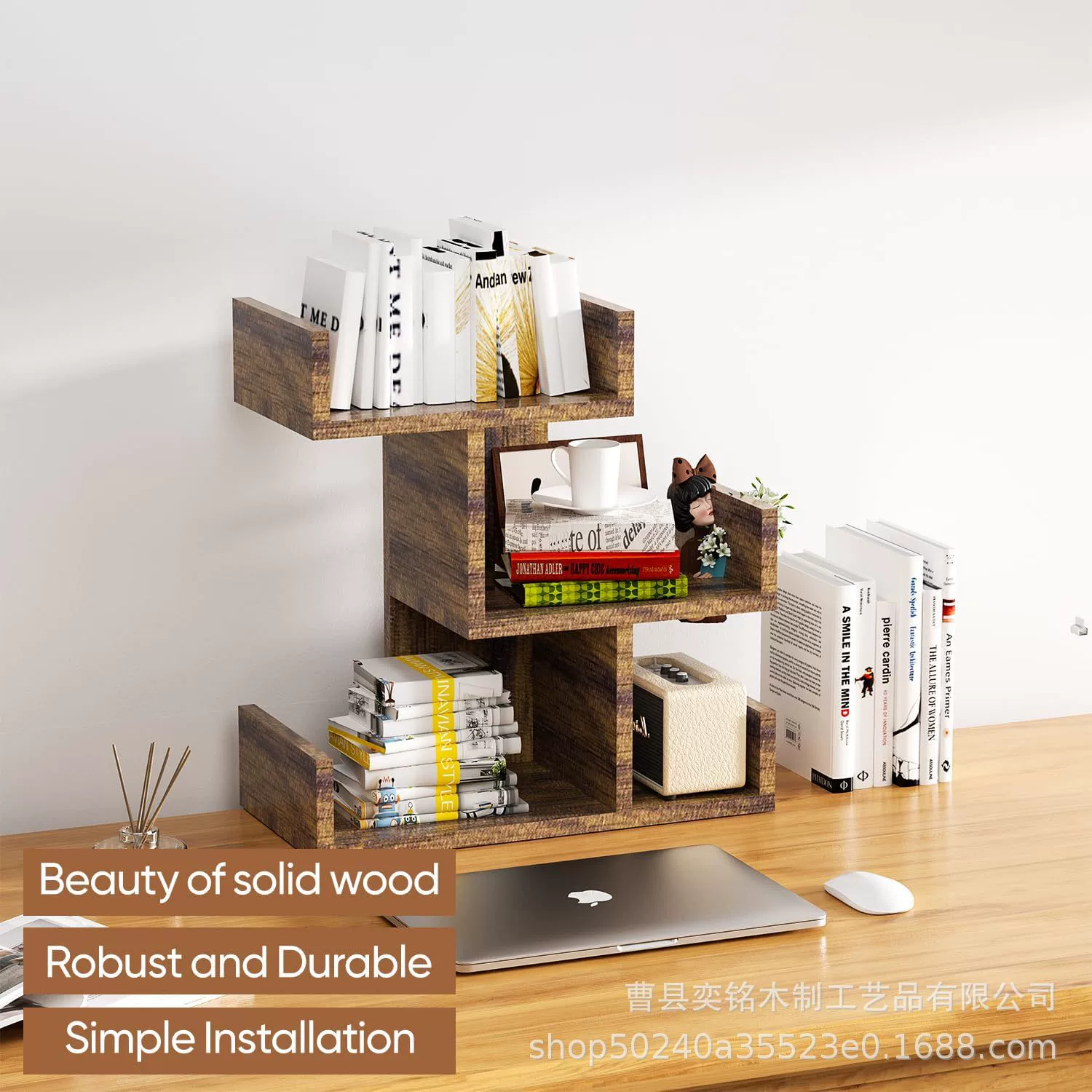 Деревянная настольная полка многослойная учебная комната, книга, журнал, отделка, стойка для хранения домашнего мусора, стойка для хранения массивной древесины