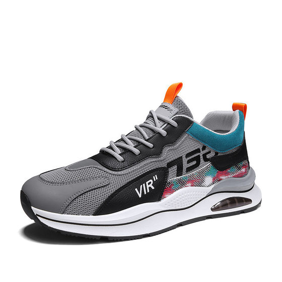 sneaker foreign trade wholesale thick bottom rebound spring and summer running shoes teenagers outdoor trend color matching mesh men's shoes