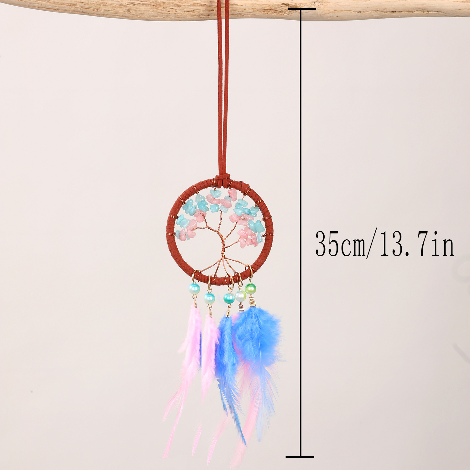 Transfronterizos de automóviles dreamcatcher red colgante bolsas decoración colgante decoración de automóviles plumas pequeños colgantes regalos de vacaciones