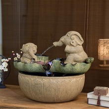 新中式客厅流水摆件室内办公室小型喷泉循环水茶室装饰景观鱼缸