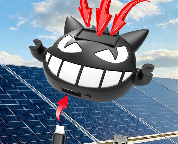 Cross-Border Solar-Powered Car Dynamic Devil Eye Led Expression Light Warning Light for Vehicle Use, No Wiring Required, Ambient Lighting
