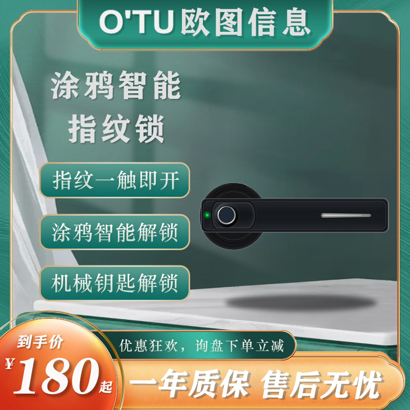 工厂直销家用家居公寓防盗门一握开涂鸦蓝牙指纹密码机械钥匙门锁