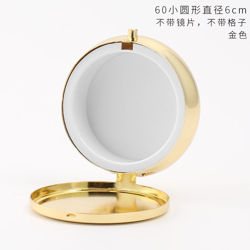 丸い三格の金属の薬の箱の小さい鏡の多格のハート型の四角形は携帯して簡単な錠剤の箱の創意のキャンディーを持ちます。|undefined