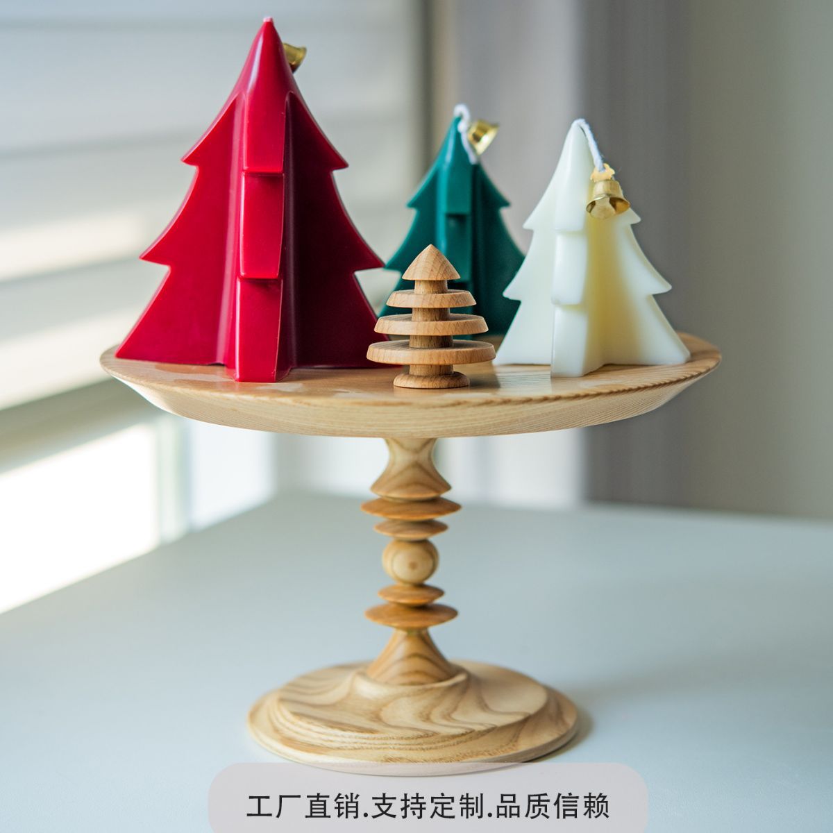 Venta al por mayor caliente rojo blanco verde árbol de Navidad forma vela decoración transfronteriza decoración creativa regalo atmósfera