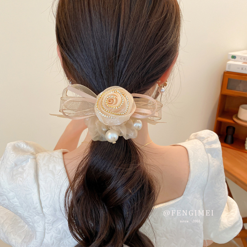 Geometric Pattern Sweet Geometric Cloth Hair Tie Hair Claws