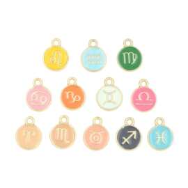 DIY双面滴油饰品配件 12 星座合金吊坠 跨境项链手链钥匙扣挂件