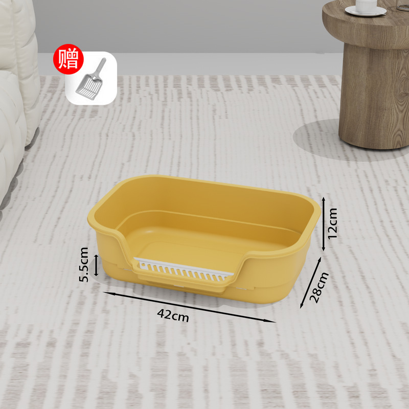 瓜洲牧猫砂盆の特大サイズの外はね防止猫トイレの開放式の巨大なボス猫のしこり|undefined