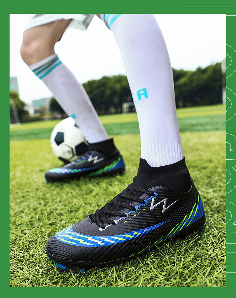 High top football tf broken nails artificial turf AG nail leather feet for boys, girls, teenagers, and students training_voghion.com