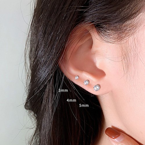 Earrings plastic earrings women's earrings boxed resin square ear bone nails small earrings jewelry supply street earrings