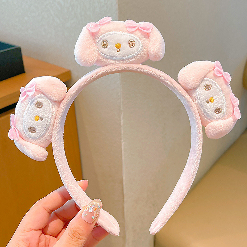 Otoño y invierno lindos bandas de cabello de ranas para mujeres máscaras faciales para lavar la cara dibujos animados de peluche bandejas de cabello extrañas tarjetas de cabello al por mayor