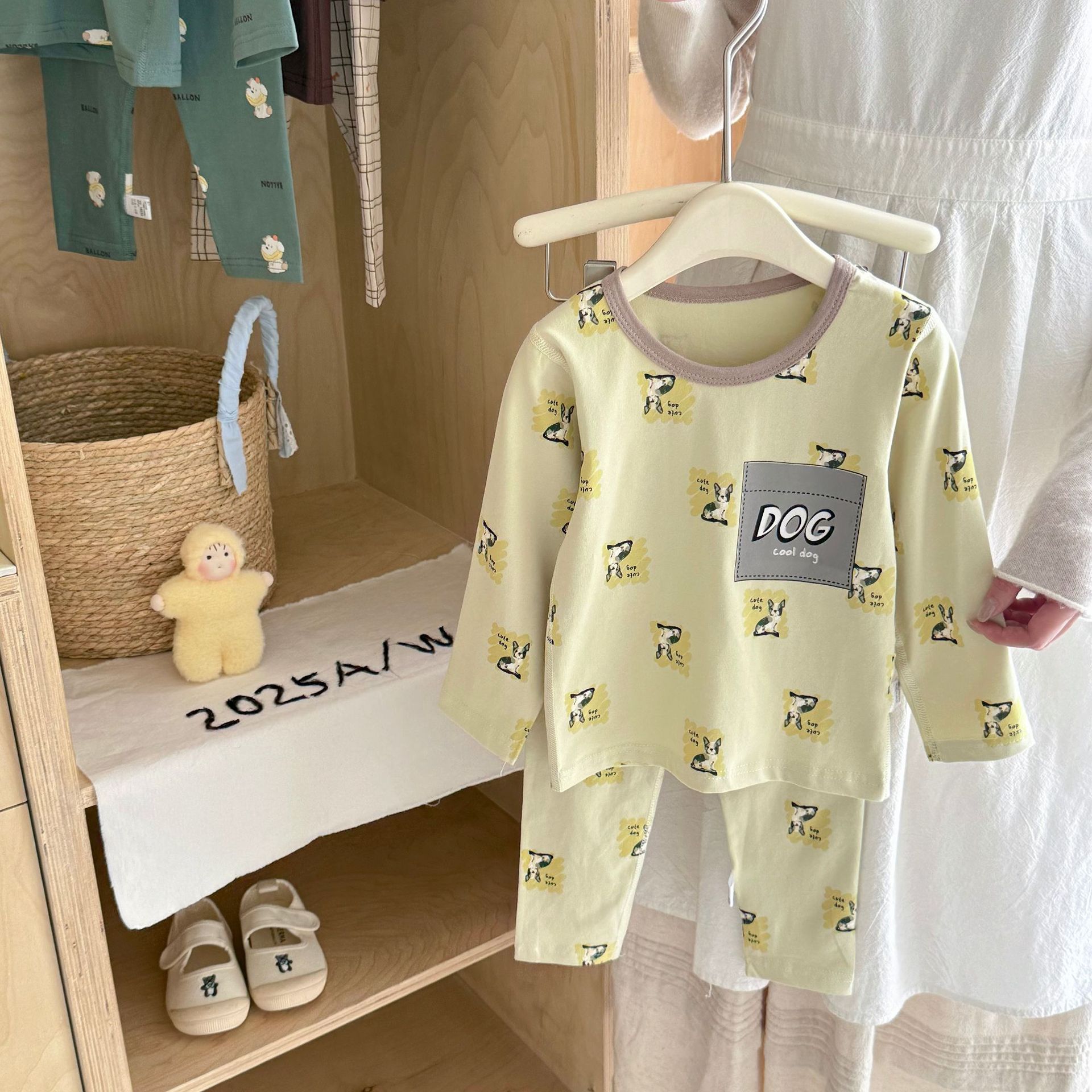 ropa interior de algodón para niños niños sin hueso juego de dibujos animados niños primavera y otoño pantalones de manga larga para hombres ropa de fondo para el hogar